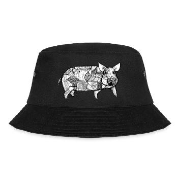 pig sweet pigs pigs animal animals 12 - Bucket Hat - black - Front - Lela (165cm)