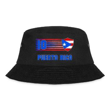 Puerto Rico Fußball Mannschaft - Bucket Hat - Schwarz - Vorne - Lela (165cm)