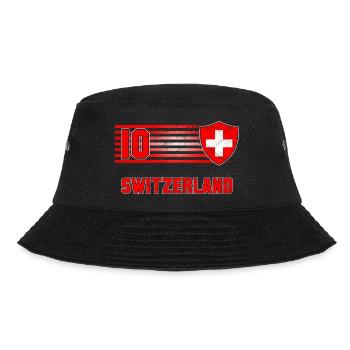 Schweiz Fußball Mannschaft - Bucket Hat - Schwarz - Vorne - Lela (165cm)