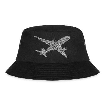Phonetic Alphabet - Flugzeug Buchstaben Namen Alph - Bucket Hat - Schwarz - Vorne - Lela (165cm)