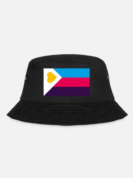polyamorous NEW pride flag - Bucket Hat - black
