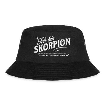 Sternzeichen Geschenke Skorpion Spruch - Bucket Hat - Schwarz - Vorne - Lela (165cm)