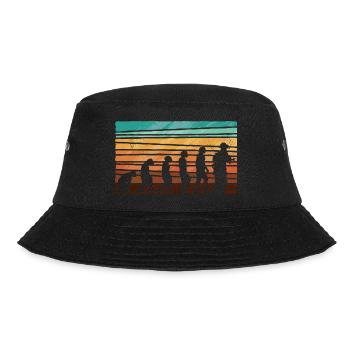 Evolution Feuerwehr Retro Feuerwehrmann Beruf - Bucket Hat - Schwarz - Vorne - Lela (165cm)