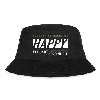Accounting Makes me Happy - Accountant Funny Gift - Bucket Hat - black - Front - Lela (165cm)