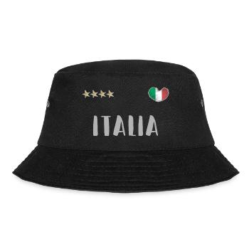 Italien Fußball Trikot Italienische Flagge - Bucket Hat - Schwarz - Vorne - Lela (165cm)