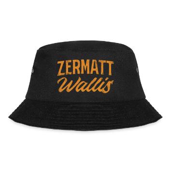 Zermatt Valais lettering in vintage style - Bucket Hat - black - Front - Lela (165cm)