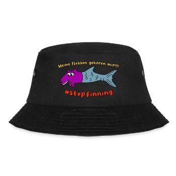 Meine Flossen gehören mir! Stop finning !!! - Bucket Hat - Schwarz - Vorne - Lela (165cm)