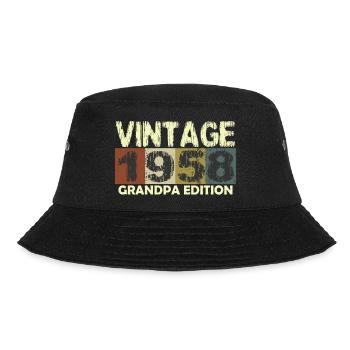 Vintage Birthday retro sunset design - Bucket Hat - black - Front - Lela (165cm)