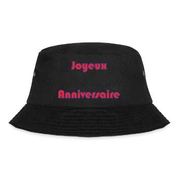 ALLES GUTE ZUM GEBURTSTAG. ALLES GUTE ZUM GEBURTSTAG. JAHRESTAG. - Bucket Hat - Schwarz - Vorne - Lela (165cm)
