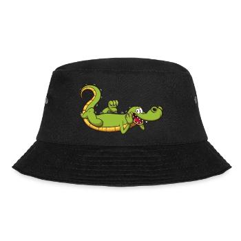 Karikatur Krokodil - Bucket Hat - Schwarz - Vorne - Lela (165cm)