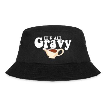 Retro Its All Gravy Baby Vintage Fall Thanksgiving - Bucket Hat - black - Front - Lela (165cm)