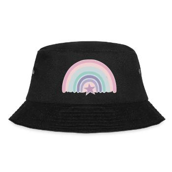 Regenbogen und Stern - Bucket Hat - Schwarz - Vorne - Lela (165cm)