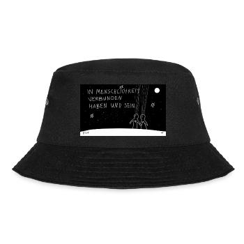 In Menschlichkeit verbunden haben und sein. - Bucket Hat - Schwarz - Vorne - Lela (165cm)