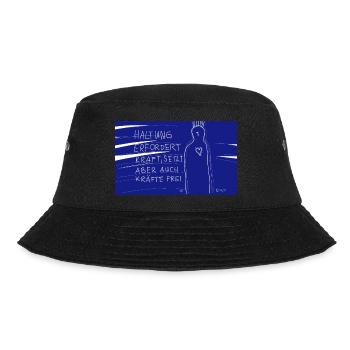 Haltung erfordert Kraft - Bucket Hat - Schwarz - Vorne - Lela (165cm)