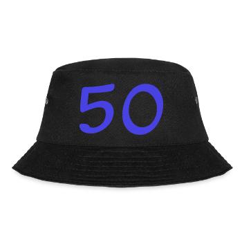 50. 50 YEARS. 50th ANNIVERSARY. 50TH ANNIVERSARY. - Bucket Hat - black - Front - Lela (165cm)