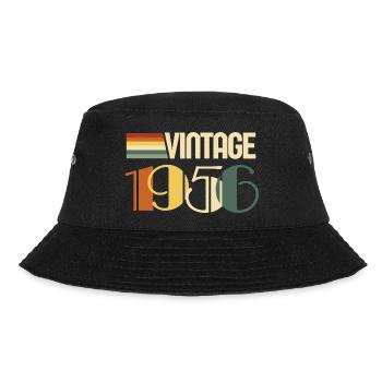 Jahrgang 1956 - 1956 Jubiläumsgeschenk - Bucket Hat - Schwarz - Vorne - Lela (165cm)