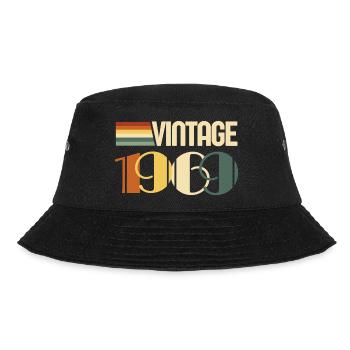 Jahrgang 1969 - 1969 Geburtstagsgeschenk - Bucket Hat - Schwarz - Vorne - Lela (165cm)