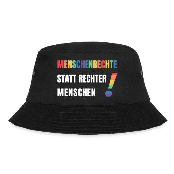 Menschenrechte statt rechte Menschen Demonstration - Bucket Hat - Schwarz - Vorne - Lela (165cm)