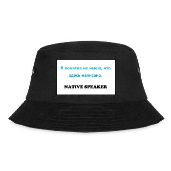 Native Speaker, russisch - Bucket Hat - Schwarz - Vorne - Lela (165cm)