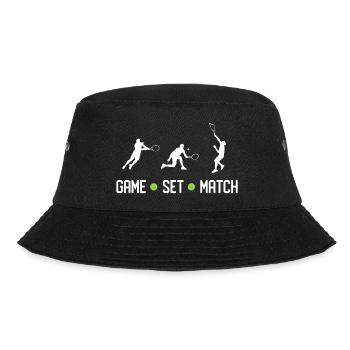 Tennis - Spiel Set Match - Bucket Hat - Schwarz - Vorne - Lela (165cm)