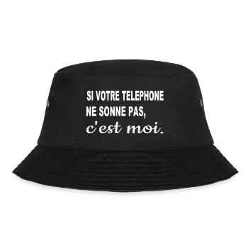 Wenn dein Telefon nicht klingelt, bin ich es. - Bucket Hat - Schwarz - Vorne - Lela (165cm)