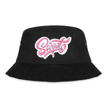 Sweet Pink Glitter Hand Lettered Design - Bucket Hat - black - Front - Lela (165cm)
