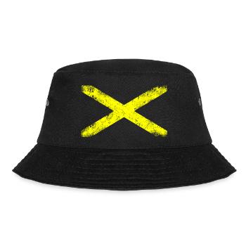 Kreuz Gelb - Bucket Hat - Schwarz - Vorne - Lela (165cm)