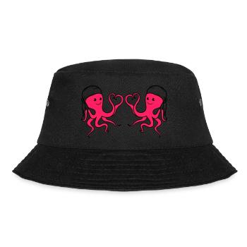 Octopus in Love Pirate 2 - Bucket Hat - black - Front - Lela (165cm)