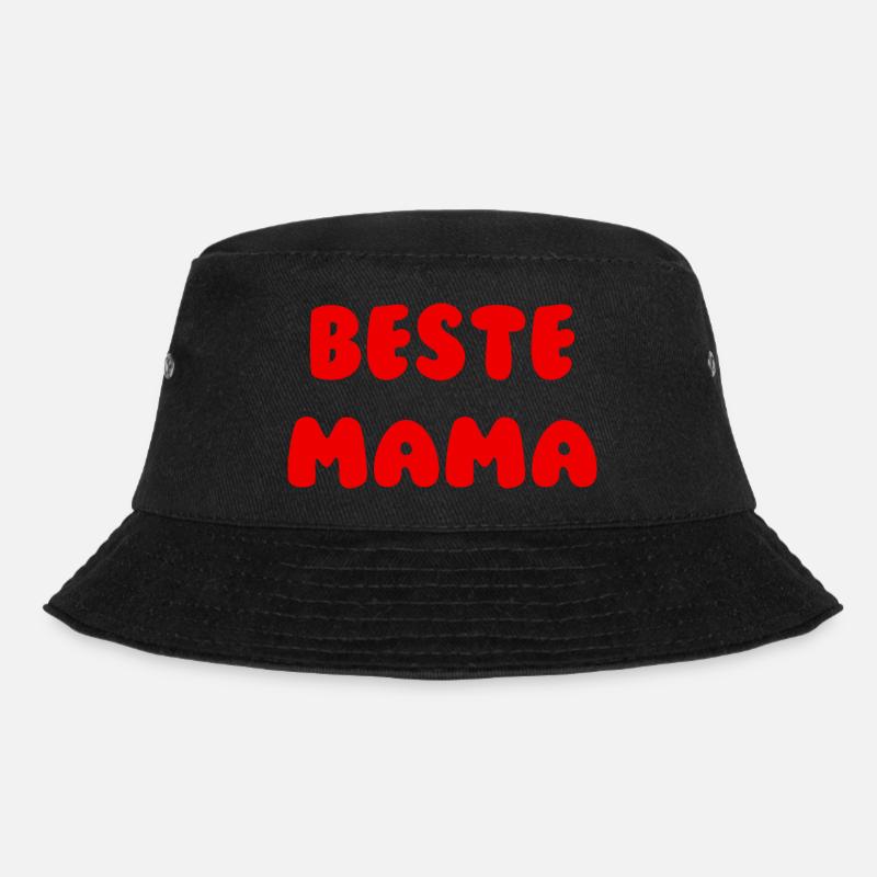 Beste Mama Rot - Bucket Hat - Schwarz