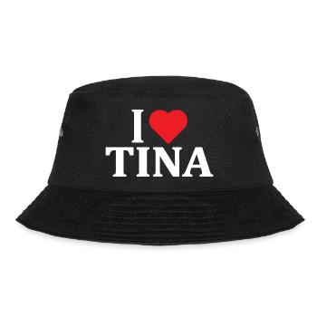 t-shirt I love Tina t-shirt gift idea - Bucket Hat - black - Front - Lela (165cm)