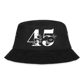 Number 45 Black Floral - 45th Floral Anniversary - Bucket Hat - black - Front - Lela (165cm)