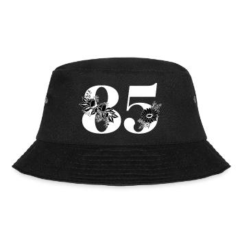 Number 85 Black Floral - 85th Floral Birthday - Bucket Hat - black - Front - Lela (165cm)