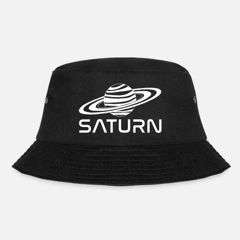 Weißer Saturn Planet - Bucket Hat - Schwarz