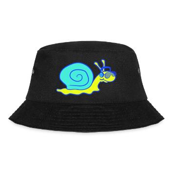 Coole DJ Schnecke Süßes Party Tier Schneckenhaus - Bucket Hat - Schwarz - Vorne - Lela (165cm)