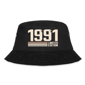 1991 Jahrgang 1991 Geburtstag 1991 Retro 1991 - Bucket Hat - Schwarz - Vorne - Lela (165cm)