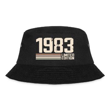 1983 Jahrgang 1983 Geburtstag 1983 Retro 1983 - Bucket Hat - Schwarz - Vorne - Lela (165cm)