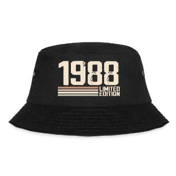 1988 Jahrgang 1988 Geburtstag 1988 Retro 1988 - Bucket Hat - Schwarz - Vorne - Lela (165cm)