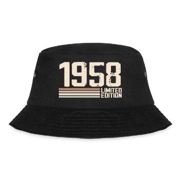 1958 Jahrgang 1958 Geburtstag 1958 Retro 1958 - Bucket Hat - Schwarz - Vorne - Lela (165cm)