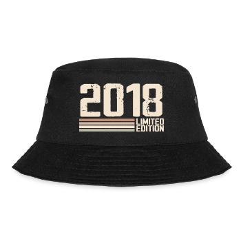 2018 Jahrgang 2018 Geburtstag 2018 Retro 2018 - Bucket Hat - Schwarz - Vorne - Lela (165cm)