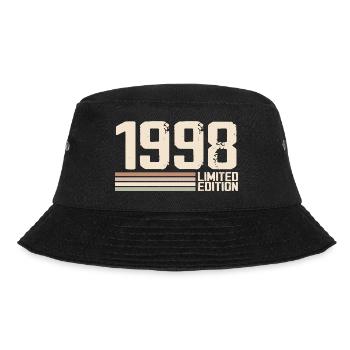 1998 Jahrgang 1998 Geburtstag 1998 Retro 1998 - Bucket Hat - Schwarz - Vorne - Lela (165cm)
