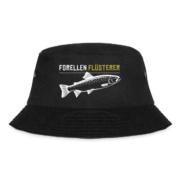 Forellen Flüsterer - Bucket Hat - Schwarz - Vorne - Lela (165cm)