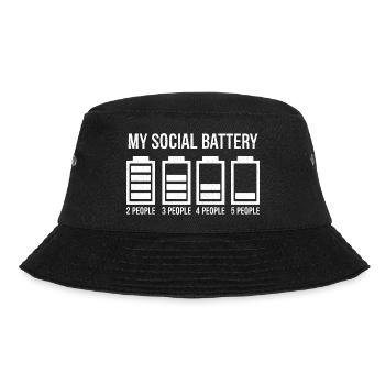 my social battery - Bucket Hat - black - Front - Lela (165cm)
