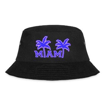 Miami Beach USA Palme Strand Sonne Amerika Reise - Bucket Hat - Schwarz - Vorne - Lela (165cm)