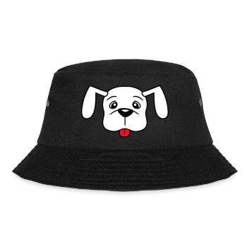 Hund Streckt Zunge Heraus Frecher Welpe Haustier - Bucket Hat - Schwarz - Vorne - Lela (165cm)
