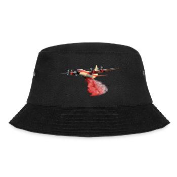 C-130 Löschflugzeug - Bucket Hat - Schwarz - Vorne - Lela (165cm)