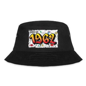 Classic 1962 Graffiti – 63 Years of Rebel Elegance - Bucket Hat - black - Front - Lela (165cm)