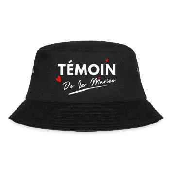 Brautzeuge Herzen - Brautgeschenk - Bucket Hat - Schwarz - Vorne - Lela (165cm)