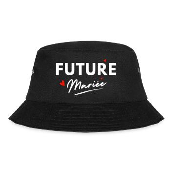 Zukünftige Brautherzen - Brautgeschenk - Bucket Hat - Schwarz - Vorne - Lela (165cm)