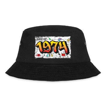 Street Legend 1974 Graffiti – 51 Jahre Bold - Bucket Hat - Schwarz - Vorne - Lela (165cm)