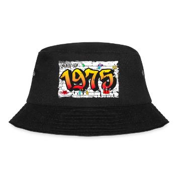 Retro Rebel 1975 Graffiti – 50 Jahre zeitlos - Bucket Hat - Schwarz - Vorne - Lela (165cm)